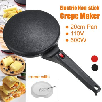 Non Stick Electric Crepe Maker 110V Baking Pancake Pan Frying Griddle Cooking Tools Kitchen Accessories Appliance Machine 20cm