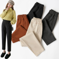 2020 Winter Thicken Women Pencil Pants Plus Size Wool Pants Female OL Style Autumn High Waist Loose Trousers Capris