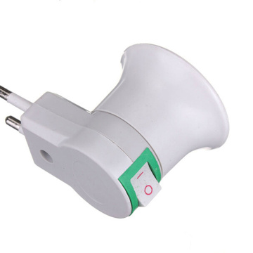 1Pc E27 EU plug adapter with power on-off Flexible control switch LED Light Bulb Lamp Base Holder Screw Socket Adapter