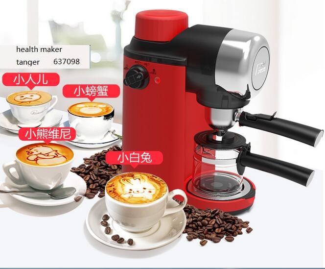 Fxunshi MD-2005 household coffee maker automatic italian steam pump espresso cafe machine 5bar 0.24l milk foam cafe pot red