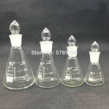 Lab Conical Borosilicate glass flask with 19# 24# 29# 34# spherical frosted plug capacity 50ml 100ml 150ml 250ml 500ml 1000ml