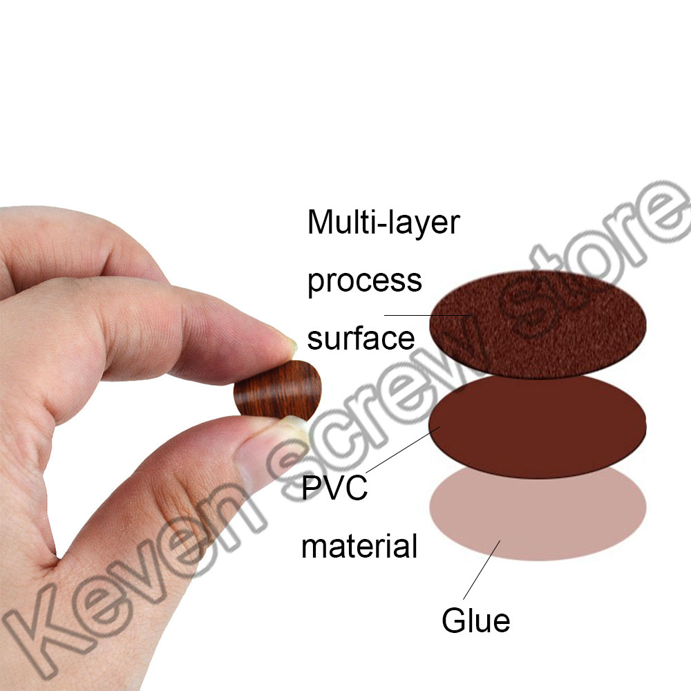 96PCS/Sheet PVC 15mm Self Adhesive Decorative Films Furniture Screw Cover Caps Stickers Wood Craft Desk Cabinet Ornament