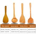 4pcs/set Health Bamboo Wood Wok Shovels Slotted Spatula Spoon Mixing Holder Cooking Utensils Dinner Kitchen Shovels Supplies