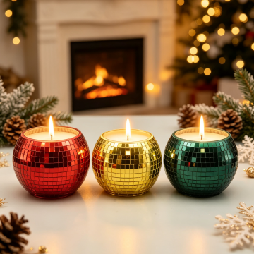 Mosaic finish candle jars
