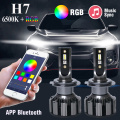 H7 Car LED Headlight Bulbs Fog Lights Kit RGB Atmosphere Lamp Bluetooth APP Control Lamp For Car Accessories LED Light Tool