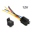 1PC Waterproof Automotive Relay 12V 40A 5Pin Car Relay 12v 4pin With Black Red Copper Terminal With Relay Socket Auto Relay
