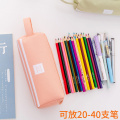 Creative School Pencil Case Cute Double Layer High Capacity Canvas zipper Pen Bag Stationery Office School Supplies Stationery