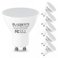 BlazeBrite GU10 LED Bulbs 6W, 50W Halogen Equivalent, Non-dimmable, 5000K Daylight White, 120 V, 480 Lm, 120° Flood Beam Angle