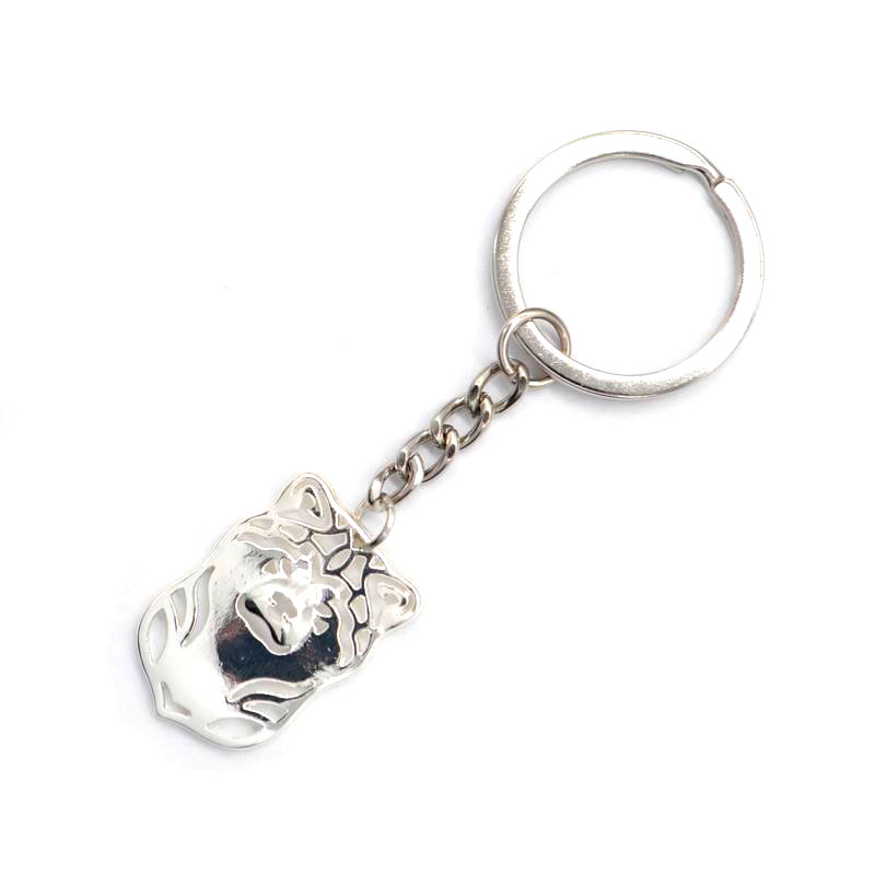 Lovers Pendant Car Bag Holder Key Chain Akita Inu Dog Pet Pendant Alloy Dog Keychain