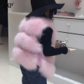 Quality fox fur Vest for girls clothes winter autumn Kids Girl baby Vests Waistcoats Children Outerwear Coats