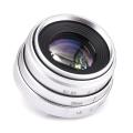 Silver Mini 35mm f/1.6 APS-C CCTV Lens+adapter ring+2 Macro Ring for Canon EF-M EOSM Mirroless Camera M1/M3/M5