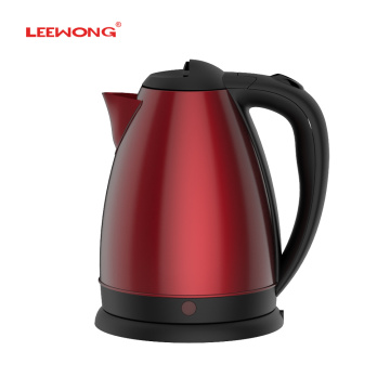 LEEWONG Electric Kettle Stainless Steel Teapot Quick Heating Boiling with Water Kettles Kitchen 1.8L Red