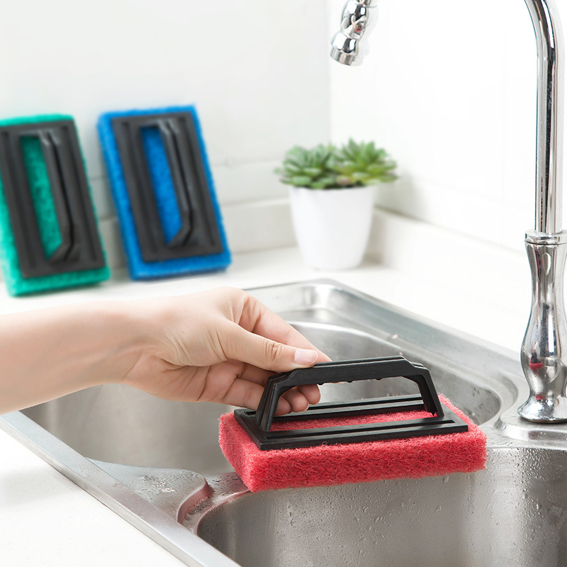 Decontamination with handle sponge bottom cleaning brush sponge wipe magic wipe bathtub brush tile wipe