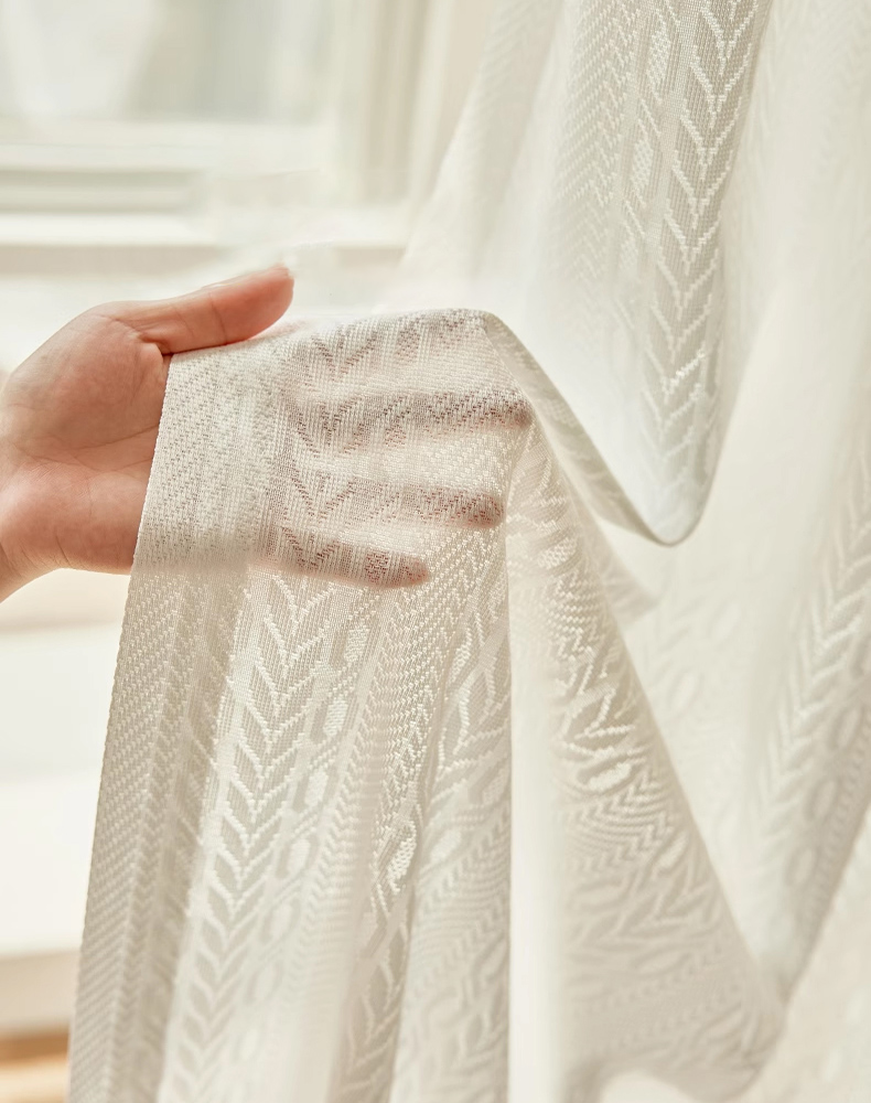 Suncreen Embroidery Shading Tulle Sheer Curtains