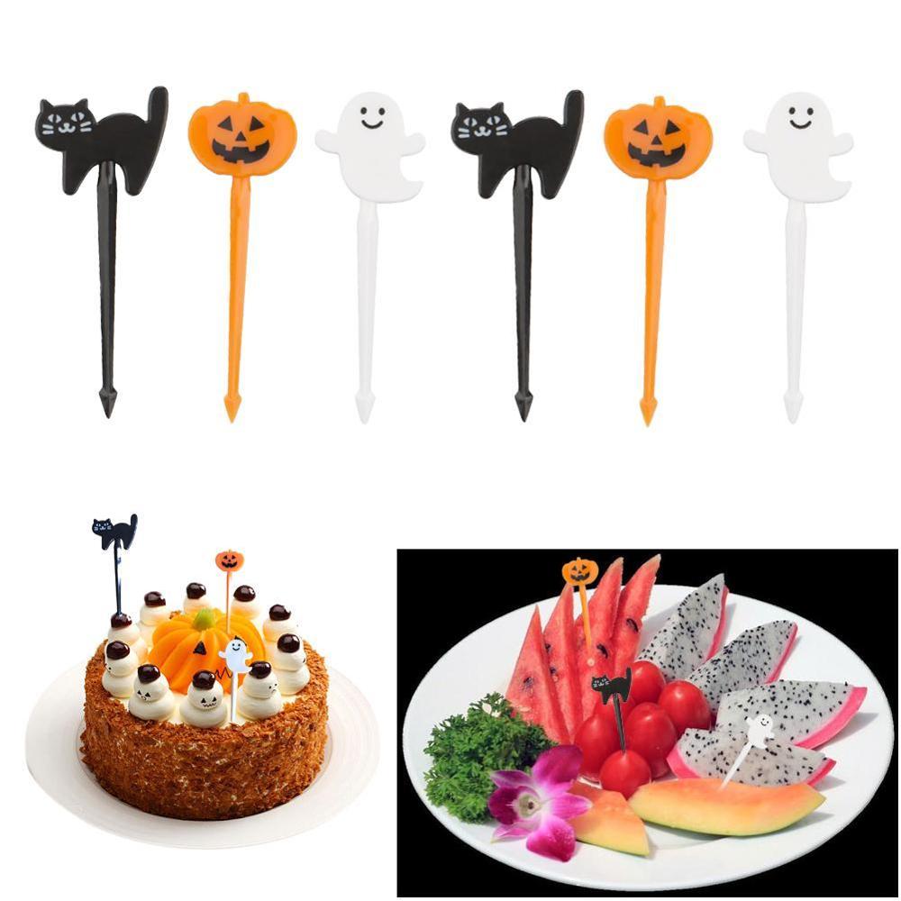 6pcs Lunch Decoration Bento Accessory Food Pick Halloween Decoration