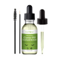 Organic Castor Oil Eyelash Growth Serum Natural Plant Essence Conditioning Oil for Lashes Brows with Mascara Brushes