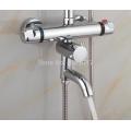 GIZERO Bathroom wall faucet chrome brass thermostatic shower mixing valve torneira banheiro swivel spout thermostat faucet ZR976
