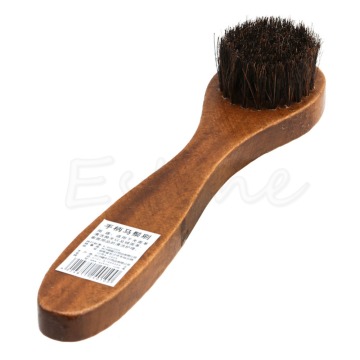 Long Wooden Handle Bristle Horse Hair Shoe Boot Brushes Polish Applicator Dauber Home Cleaning Gadget
