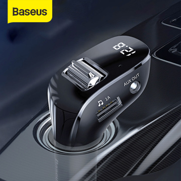 Baseus Car AUX Bluetooth Adapter Handsfree Car Kit Auto Mp3 Player Bluetooth Receiver With Dual USB Car Charger FM Transmitter