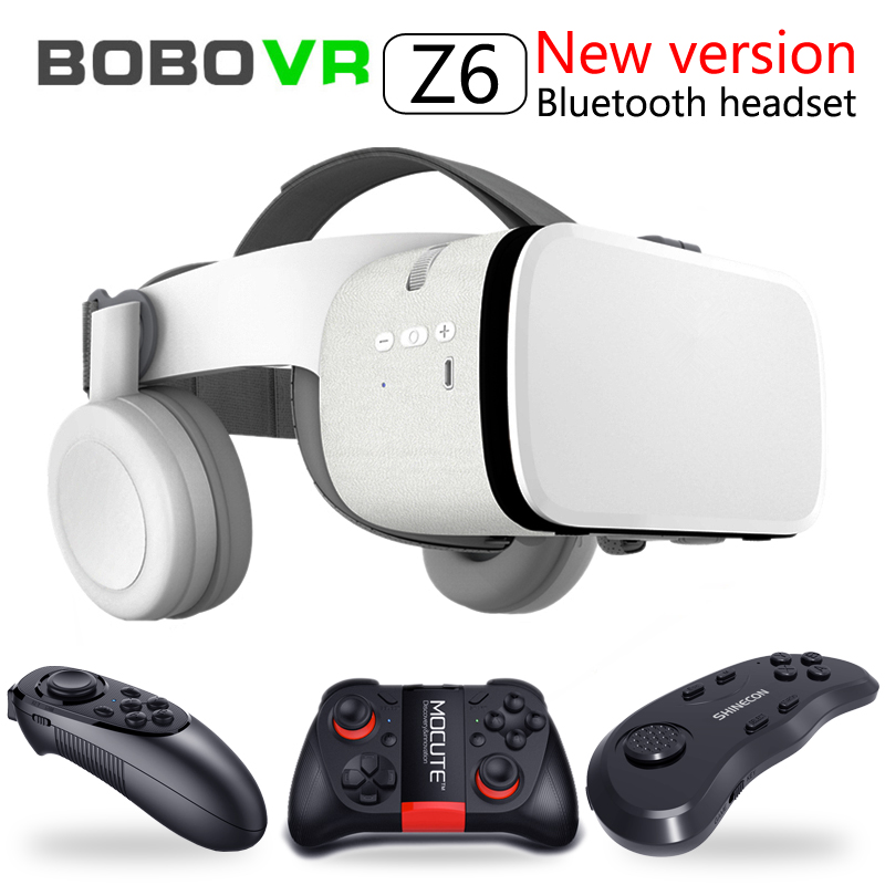 Newest Bobo vr Z6 VR glasses Wireless Bluetooth VR goggles Android IOS Remote Reality VR 3D cardboard Glasses 4.7- 6.2 inch