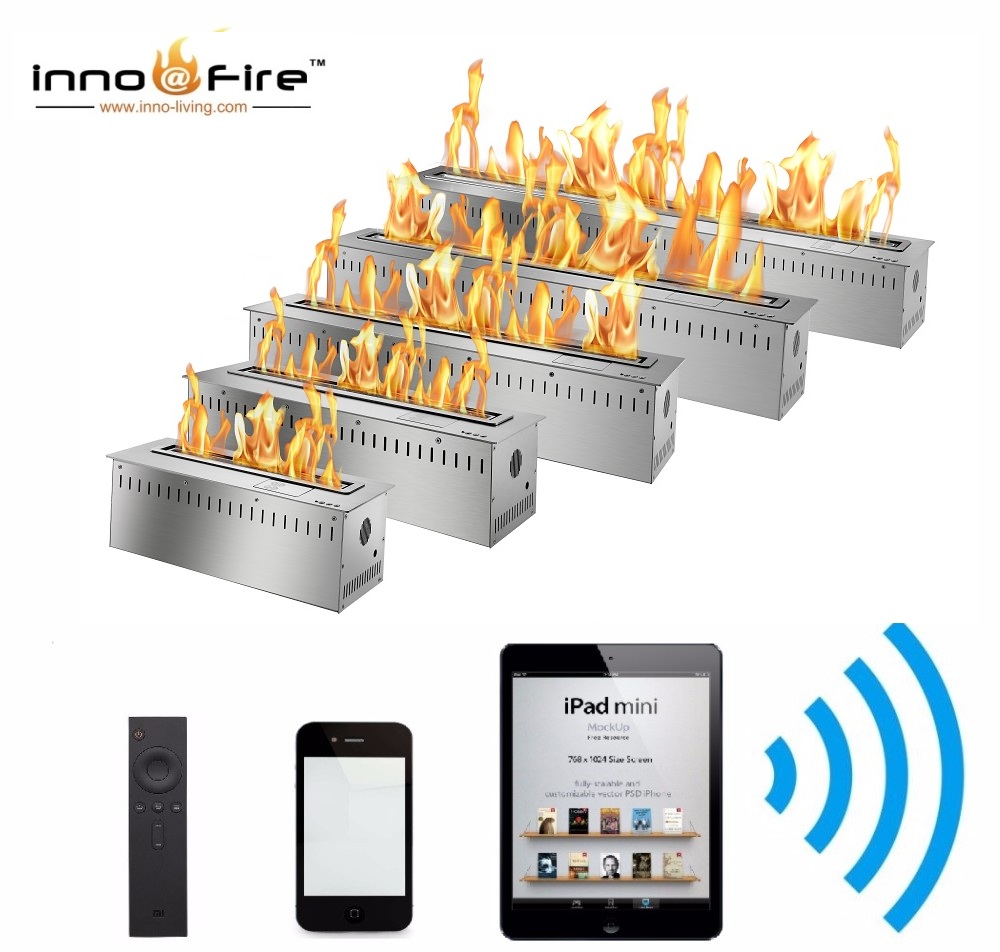Inno-Fire 36 inch silver or black Smart Remote control electric chimenea bioetanol