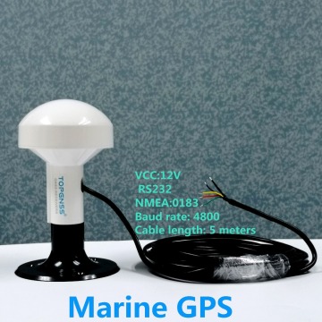 TOPGNSS 12V RS232 protocol marine ship GPS receiver antenna module NMEA 0183 baud rate 4800 DIY connector, voltage