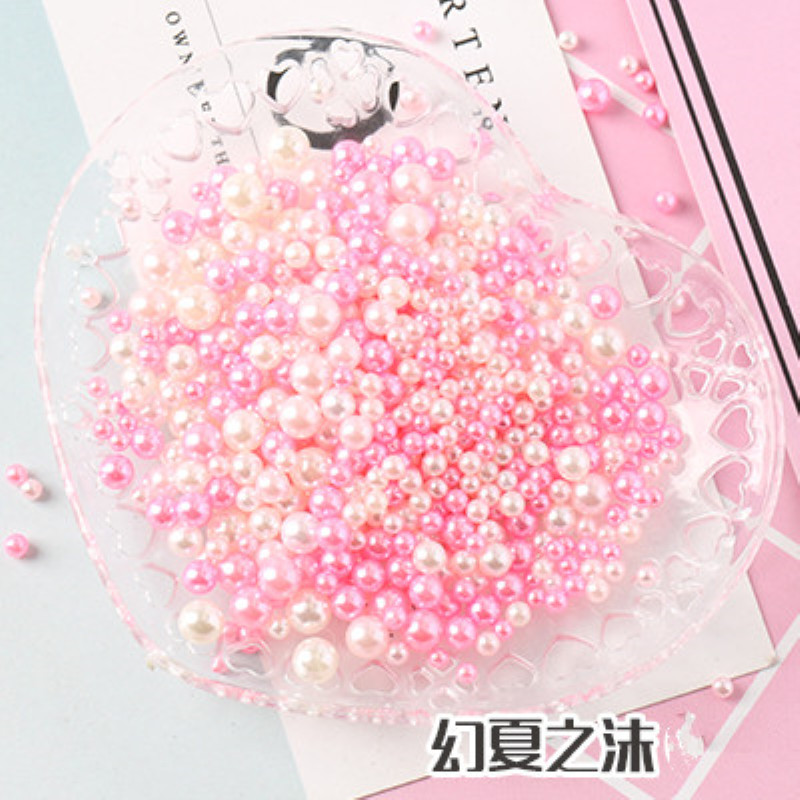 500PCS/bag 2.5-5mm Mix Rainbow Color Round UV resin Imitation Pearl Beads no hole Loose Beads DIY Jewelry Necklace Making Craft