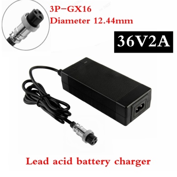 36V 2A GX16Connector Lead Acid Battery Charger E-bike Electric Scooter Charger Electric Bicycle Vehicles