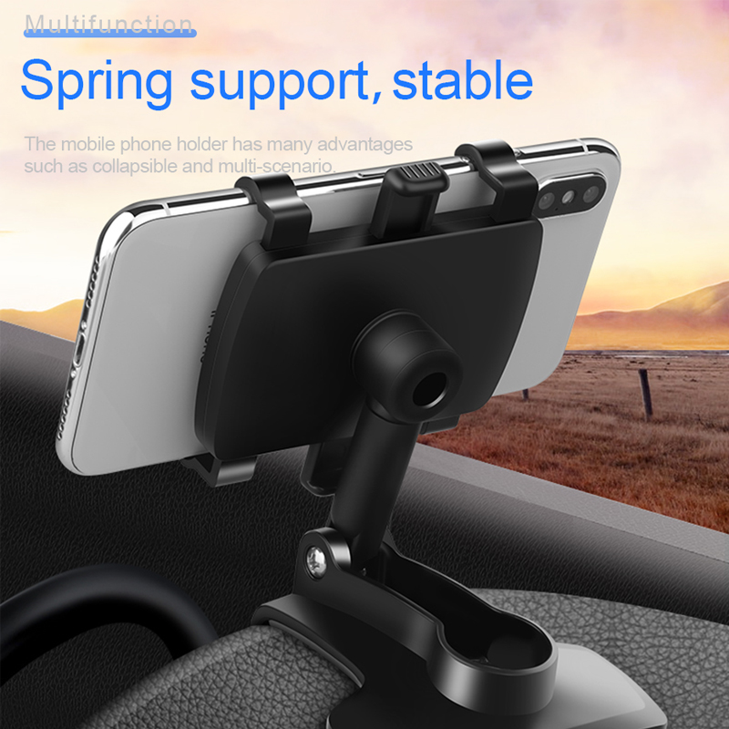 Car Phone Holder Dashboard Cell Phone Clip Accessories Car Holder Rear View Mirror Sun Visor Phone Navigation Support Car Garget