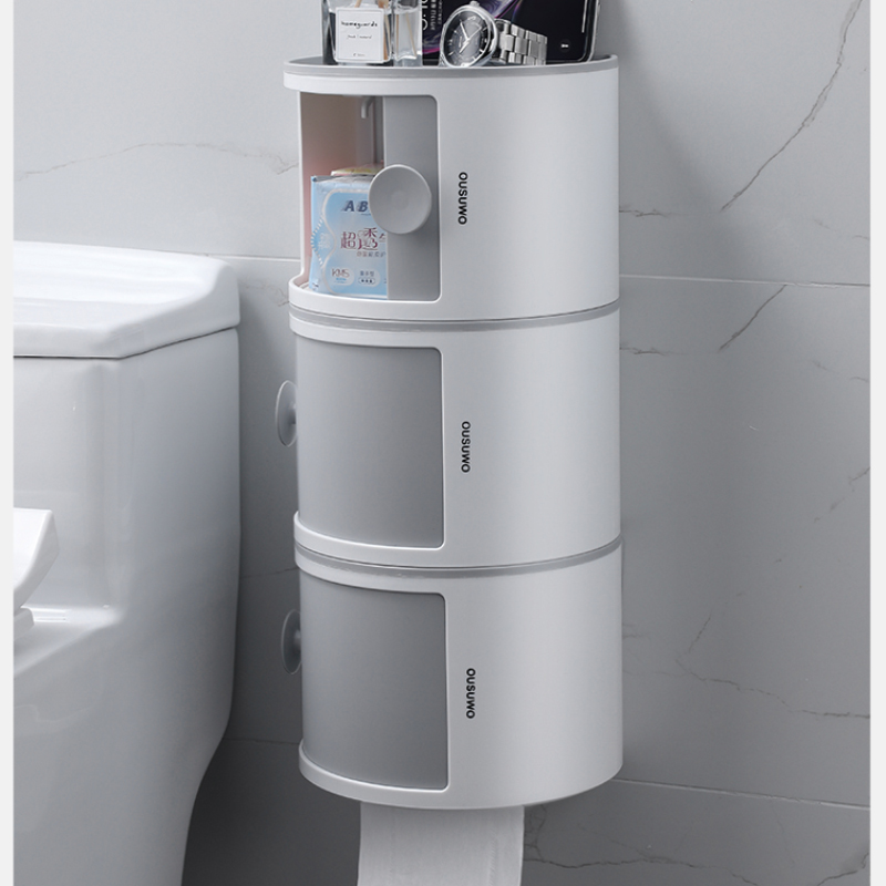 New Bathroom Toilet Paper Shelf Waterproof Wall Mounted Storage Rack Shampoo Cosmetic Organizer Holder Home Bathroom Accessories
