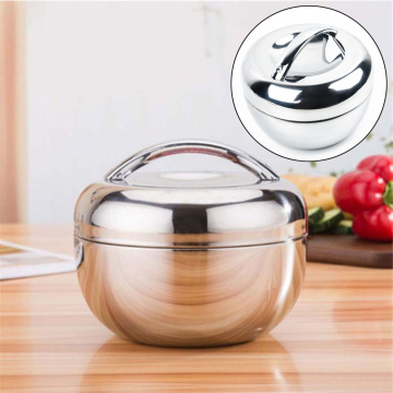 1 Layer Stainless Steel Thermal Insulated Lunch Box Bento Food Container Round