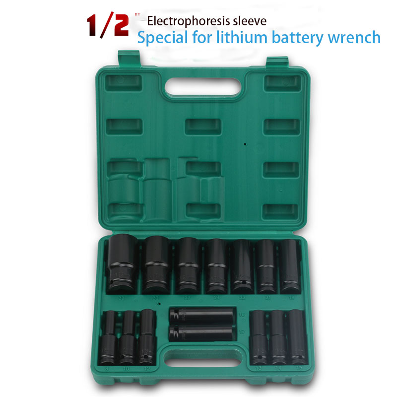1/2 inch 10/15/20pcs 78mm Length Deep Impact Sockets Set 12.5mm Square Hole Electric Wrench Socket with Plastic Box