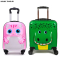 3D cartoon animal kids suitcase on wheels 3D cat tiger trolley luggage travel carry ons rolling luggage case cute children gift