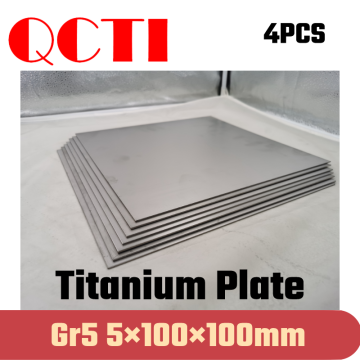 4pcs Gr5 Titanium Alloy Plate Ti Sheet 5*100*100mm 6al-4v For DIY OEM Metalworking Supplies