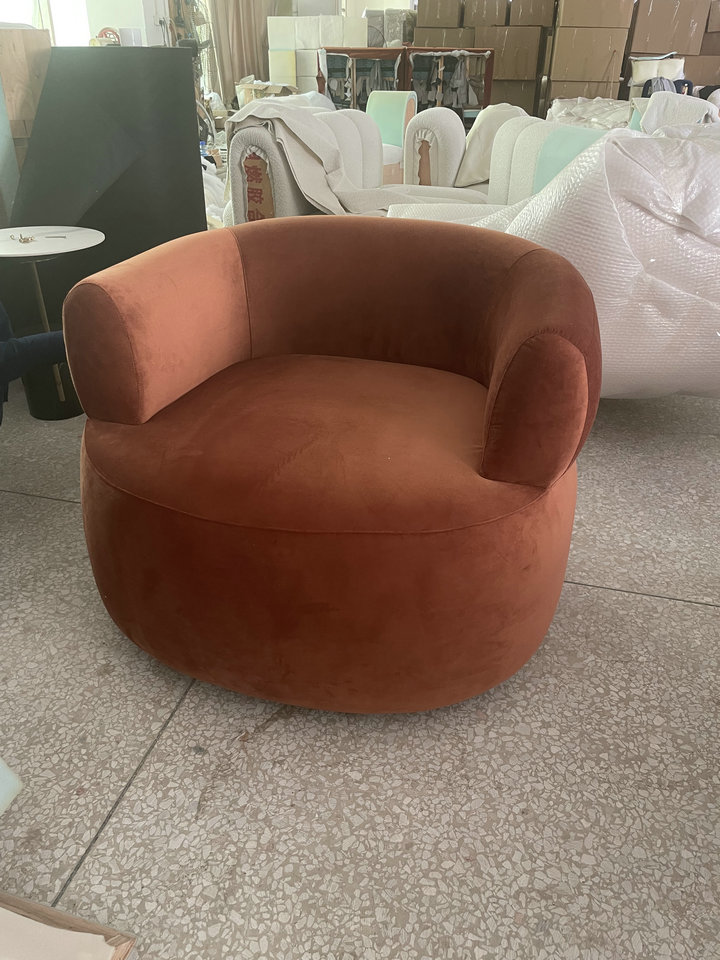 Moving Mountains Puffer chair by boucle fabric