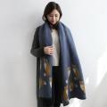 MISSKY Women Winter Warm Cashmere Scarf Printed Thicken Shawl Fashion All-match Scarf Wrap