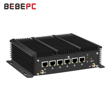 BEBEPC 6 LAN Firewall Mini PC Router 3G/4G Core i5 7200U i3 7100U Celeron 3865U 2955U Windows 10 HDMI Industrial Computer