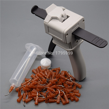 30ml Manual Glue Gun UV Adhesive Caulking Gun with 15G Bent Tapered Dispensing Needle Tips 30cc Glue Dispenser Syringe Barrel