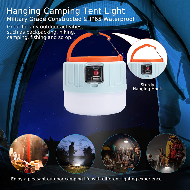 Solar Camping Light portable LED Lantern waterproof remote control usb rechargeable led bulb outdoor emergency light Dropship