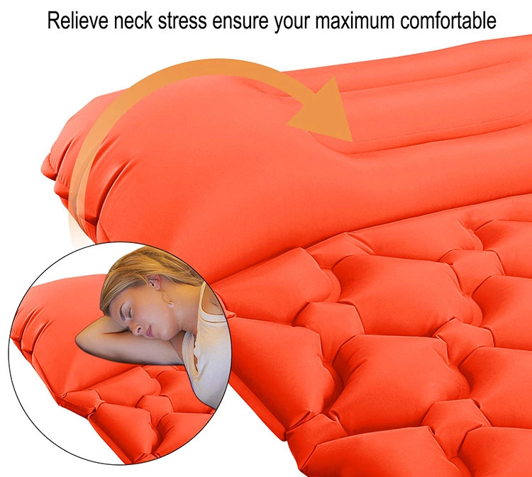 Inflatable cushion with pillow for picnic
