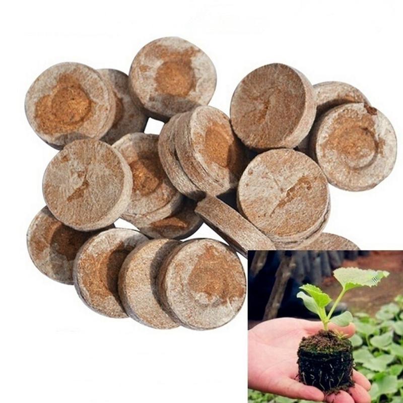 Onnfang100pcs 30mm Peat Pellets Plant Seedling Soil Blocks Starting Plugs Garden Tools for Indoor Home Gardening Greenhouse