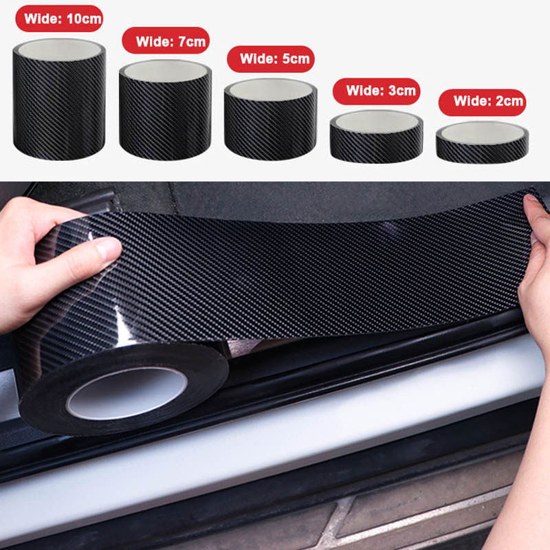 5D Carbon Fiber Nano Glue Car Sticker Protector Film Door Edge Protective Car Trunk Door Sill Full Body Sticker Vinyl Accessory