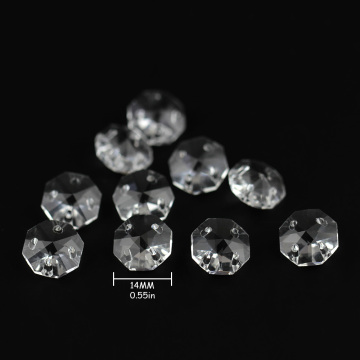 50pcs/lot 4 Holes Clear Octagon Crystal Chandelier Beads Glass Prism Beads Glass Chandelier Parts & DIY