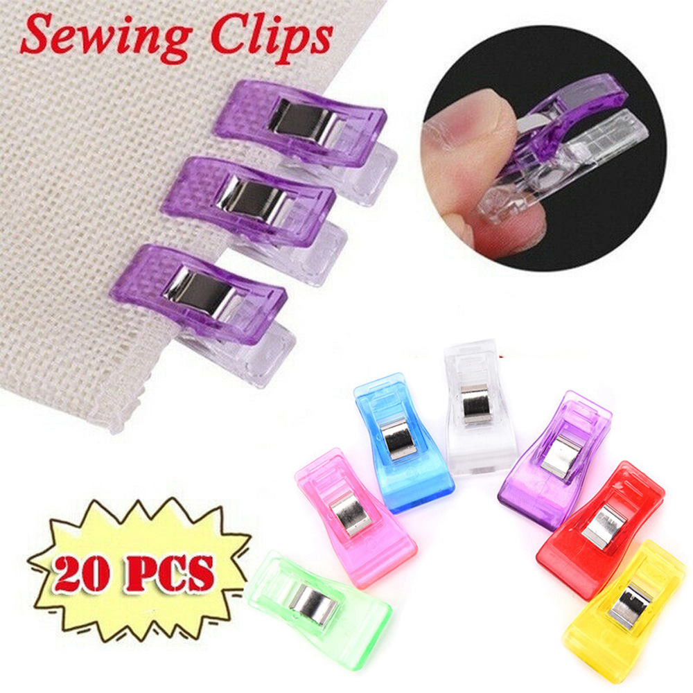 20 Pcs/lot Sewing Knitting Clips Home Sewing Mixed Plastic Holder for DIY Patchwork Garment Clips Sewing Tools Fabric Craft