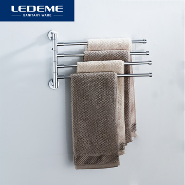 LEDEME Stainless Steel Towel Bar Rotating Towel Rack Bathroom Kitchen Wall-mounted Towel Polished Rack Holder L112 L113 L114