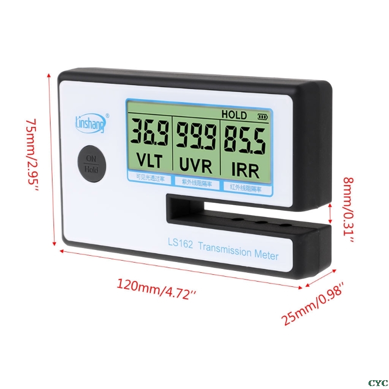 New LS162 Window Tint Meter Solar Film Transmission Meter VLT UV IR Rejection Tester