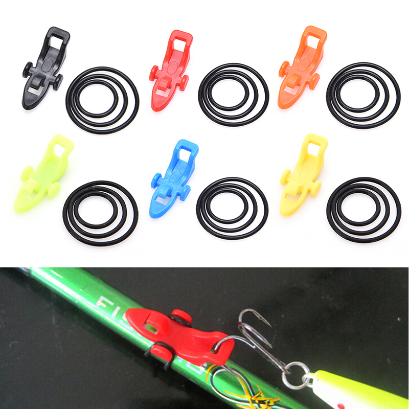 3 Pcs Fishing Hook Keeper Fishing Rod Lure Bait Safety Holder Plastic Hanger Fish Tackle Gadgets Accessories Tool 6 Colors