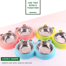 Double Pet Cat Bowls Durable Stainless Steel Non-skid feeder for small medium dogs cats Food Water Feeding pets Bowl Accessories