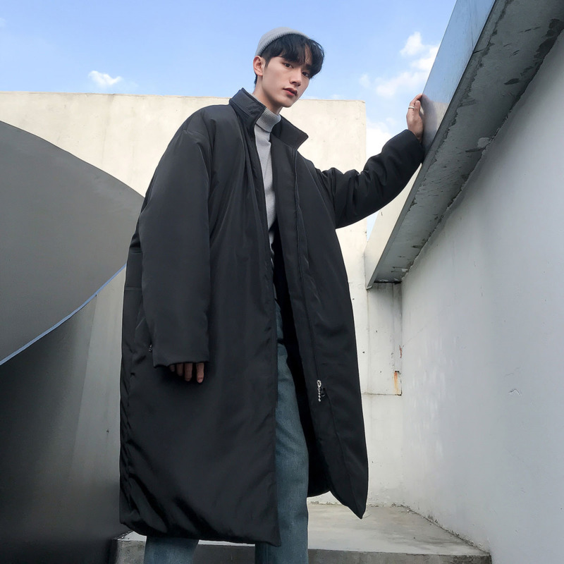Winter Oversize Coat Men's Parka Warm Fashion Casual Long Coat Men Overcoat Loose Korean Style Stand-up Collar Coat Mens Clothes
