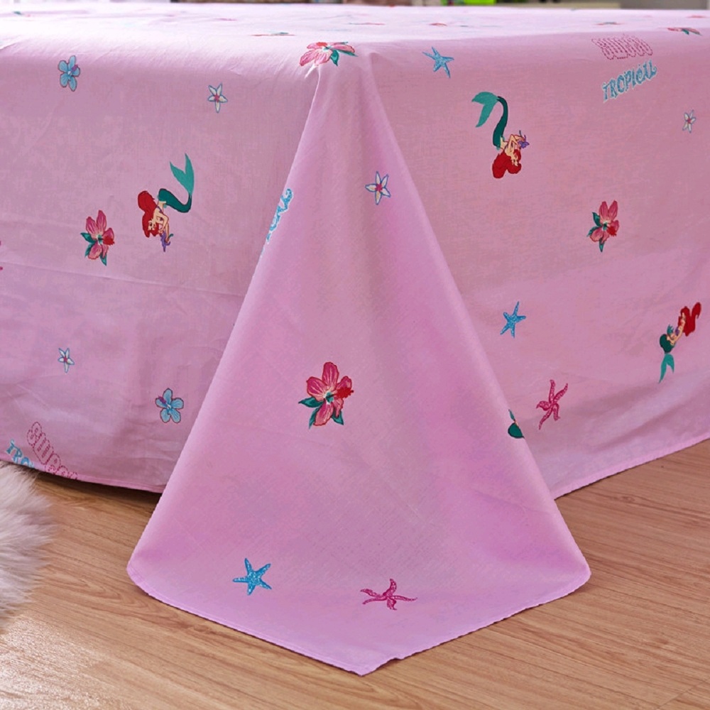 Disney Cartoon Bedding Sets Little Mermaid Ariel Pink for Childrens Girls Bedroom Decor Cotton Duvet Cover Set Queen Twin